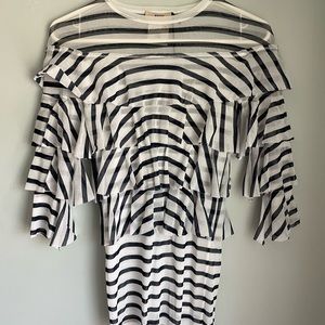 Fuzzi layered striped top